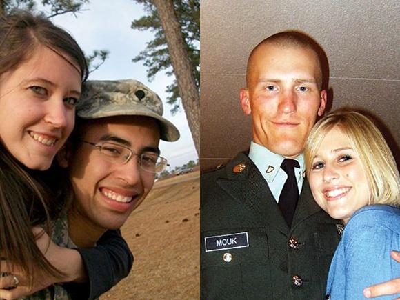 (Left) Joseph Ussery with his girlfriend Melinda Smith. (Right) Chris Mouk and his sister Sarah Mouk.