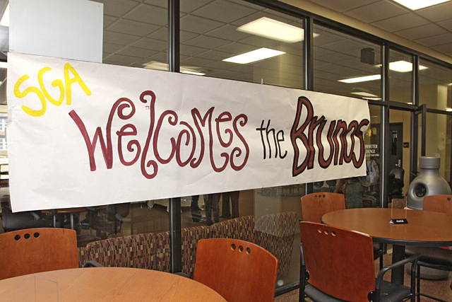 Students welcome Dr. Bruno to the campus