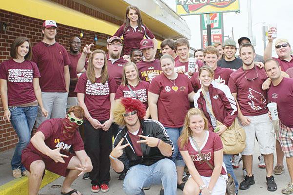 A group of over 72 students sporting maroon and gold traveled to TCU to cheer for the Warhawks at the game. Students on the trip included Kasey Brownell, Garrison Griffith, Braiden Butcher, Josh Walker, Roy Brown Jr., Babatunde Ifeoluwa, Similoluwa Ogundare, Houston Bass, Christopher Trombatore, Taylor Spann, Hannah Nyman, Becca and many more.