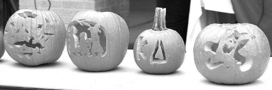 Different designs were carved into over 20 pumpkins as contestants worked to win prizes in the first ever Pumpkin Carving Competition.