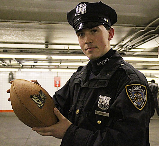 While in New York, Hawkeye staff members encountered Mike Gammone of the New York Police Department in the a subway station off of 7th Avenue. Gammone was all to happy to play catch with a ULM football.