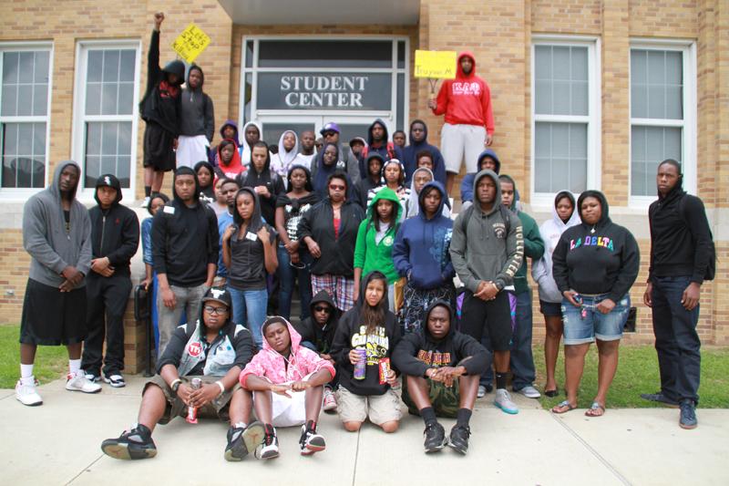 Students rallied Thursday in support of Trayvon Martin, a Florida teen who was shot and killed. The students dressed in hoodies to show wearing a hoodie does not make you a criminal.