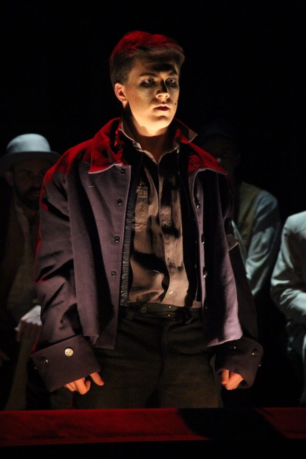 Blake Oden rose as the demon Barber Sweeney Todd