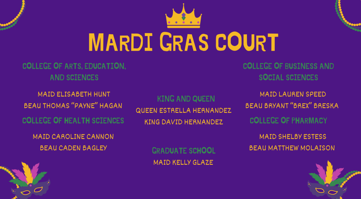 KREWE+DE+ULM%3A+The+11+students+elected+to+Mardi+Gras+Court+will+be+presented+at+the+Mardi+Gras+Ball+next+Tuesday.