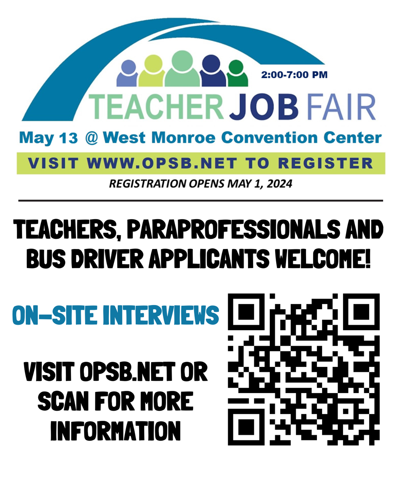 Register for Teacher, Paraprofessional, and Bus Driver Job Fair