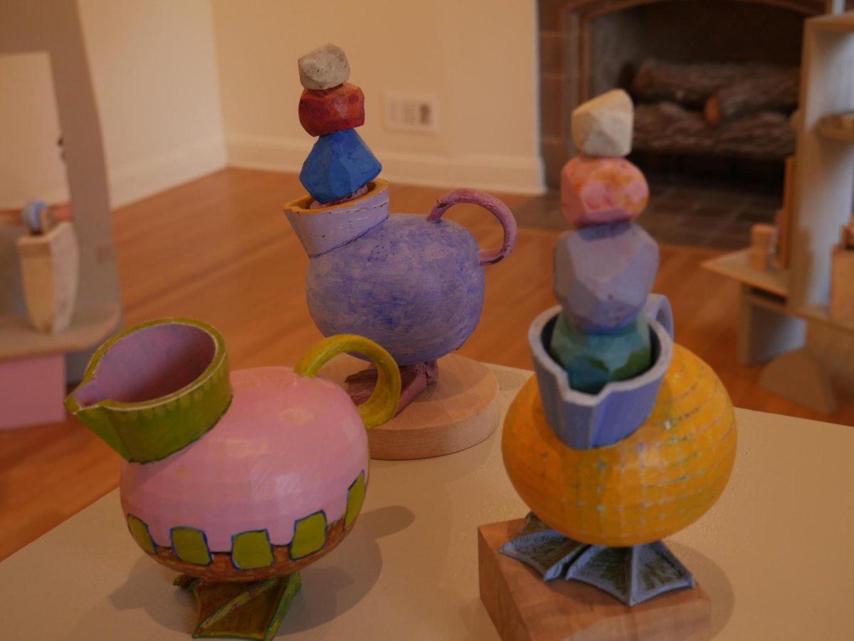 A collection of duck footed scultures by Cliff Tresner. Including, Duck Feet with Rocks 1