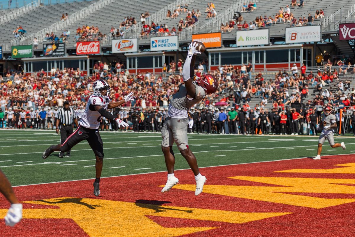 Football destroys losing streak against Red Wolves for homecoming